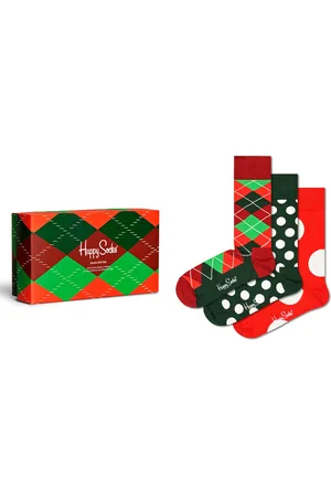 Happy Socks Holiday Classics Gift Set (3-pack) - rood groen en wit plezier - Unisex