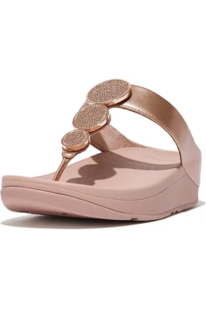 FitFlop Halo Bead-Circle Metallic Toe-Post Sandals