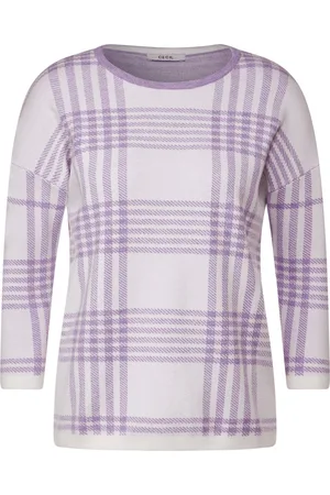 CECIL Round Neck Check Pullover Dames Trui -
