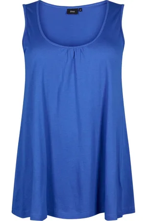 Zizzi VAMANDA, S/L, TOP Dames Blouse - Blue