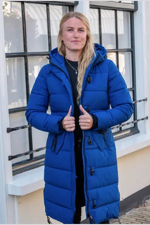 Merkloos Lange dames winterjas - Gewatteerd en getailleerd -