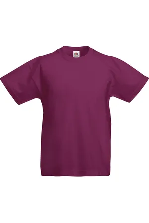 Fruit Of The Loom T-shirt Kinderen maat 104 (3-4) 100% Katoen 5 stuks (Bordeaux)