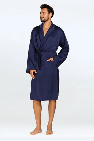 DKaren Elegante Satijnen kamerjas voor heren | Badjas Heren Volwassenen | Noah | Kwaliteit satijn | | cadeau heren | M