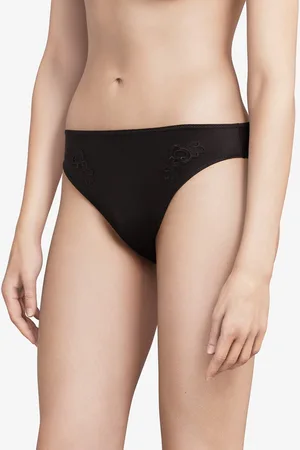 Chantelle Hedona - kanten bikini slip dames - Kanten dames ondergoed - zwarte onderbroek - 42