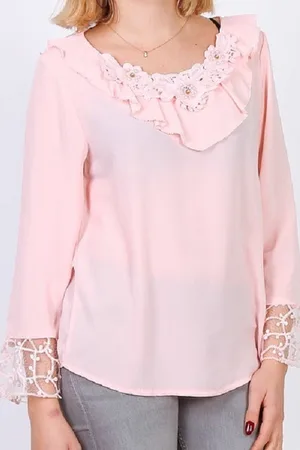 Merkloos PRACHTIGE BLOUSE MET STEENTJES (S/M)