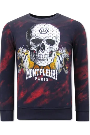 TONY BACKER Heren Sweater met Print - Skull Tiger - 3680