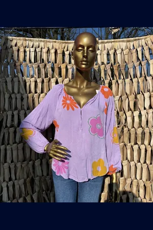 Merkloos Blouse met Bloemen - - One Size (maat 36 t/m 40)