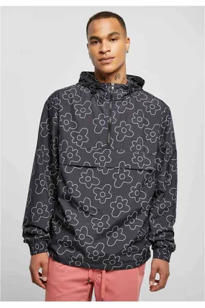 Urban classics Flower All Over Print Pullover Jas - 4XL - /Wit
