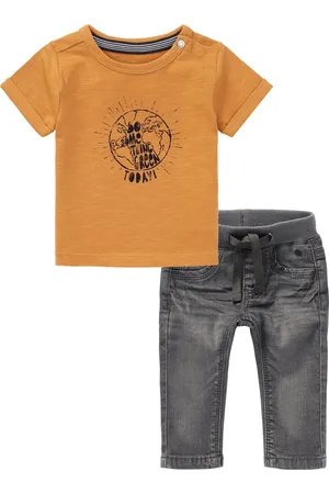 Noppies Kledingset - 2 delig - Broek Navoi Grey Denim - Shirt Hitachi Amber Gold