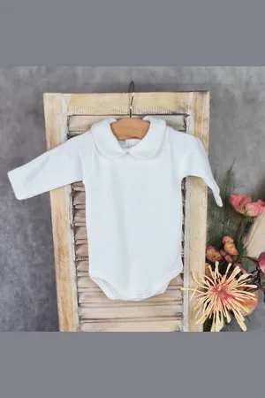 BABIDU Romper/Body | | Lange mouw | Gehaakt Randje langs kraag | 1190| 12 maanden| maat 80