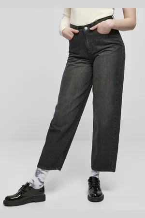 Urban classics High Wasit Wide Leg Cropped Denim Wijde broek - Taille, 26 inch