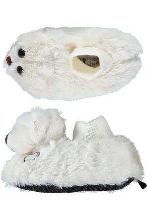 Apollo Kinder dieren pantoffels/sloffen witte beer 27-28