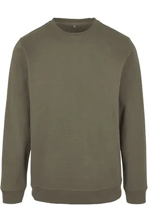 Build Your Brand Basic Crewneck Sweater met ronde hals Olive - L