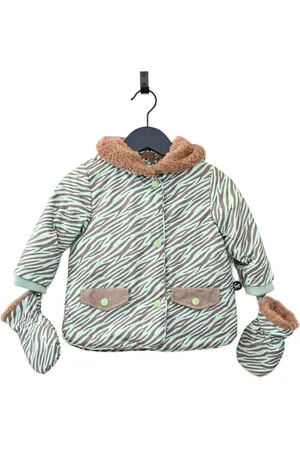 Ducksday Winterjas - baby - waterdicht - afneembare wantjes - peuter - unisex - Okapi - maat 80 - VALT GROOT - NEEM MAATJE KLEINER