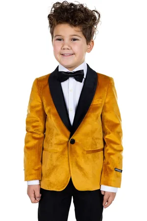 OppoSuits Deluxe Kids Dinner Jacket - Gold - Jongens Blazer - Kerst, Bruiloften -