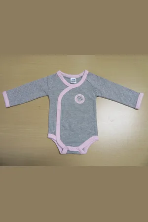 Dirkje 2 pack , body set , lange mouw , rose met grijst 3 maand 62