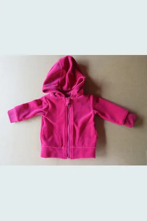 Merkloos Gilet - Vestje - Meisje - Raspberry - - Met rits en kap - 0/ 1 maand 50/56