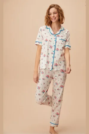 Merkloos Suwen- Katoen Dames Pyjama Set - Homewear -Satijn