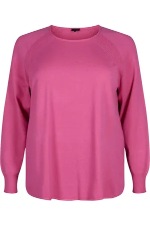 Zizzi MELLA L/S PULLOVER Dames Blouse - Rose