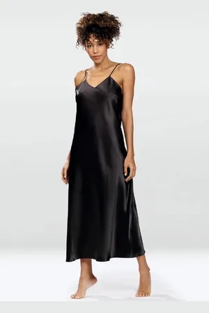 DKaren Iga hoogwardige satijn slipdress zwart XL
