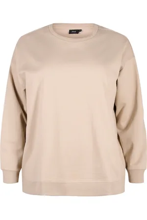 Zizzi VMARINA, L/S, SWEAT Dames Trui - Sand