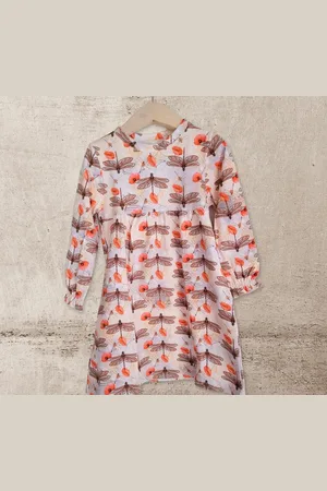 Merkloos Nachthemd/Nachtjapon | Lange Mouw | /Roze/Peach | Libelles & Klaproosjes |