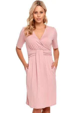 Doctor Nap Nachthemd Bamboe | Nachtjapon Dames | Borstvoeding Nachtkleding | Zwangerschap Nachthemd Korte Mouw | Flamingo TCB.9116 L