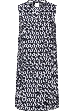 CECIL Minimal Print Sleeveless Dress - Dames Jurk - maat L - vanille wit