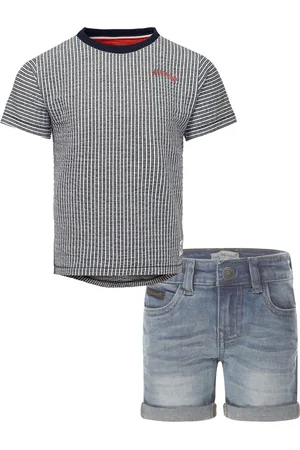 Noppies Koko Noko - Kledingset - 2 delig - Short denim - Shirt Genoa gestreept