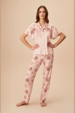 Merkloos Suwen- Dames Pyjama Set-Homewear - Luxe Pyjamaset- Nachtkleding- Korte Mouwen