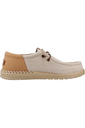 Hey dude Wally Funk Nylon Craft Heren Instappers Tobacco Brown