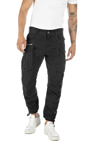 Replay Heren Cargo Broek COMFORT COTTON TWILL comfort/relaxed Zwart 40W / 34L Volwassenen