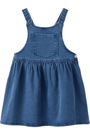 NAME IT Kinderkleding Meisjes Bibskirt Batoras Dark Blue Denim - 104
