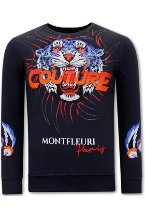 TONY BACKER Heren Sweater met Print - Tiger Couture - 3717