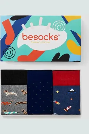 Merkloos Grappige Sokken Pack in Bio katoen maat 41-46 - Gift Set - Sokken heren - Trendy geschenk - Cadeau Mannen - Trendy Cadeau - Vaderdag - Verjaardag - Geschenk Man - kerst