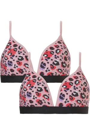 Ten Cate Basics Organic Cotton Stretch Meisjes Voorgevormde Bh 2-Pack Leopard Pink
