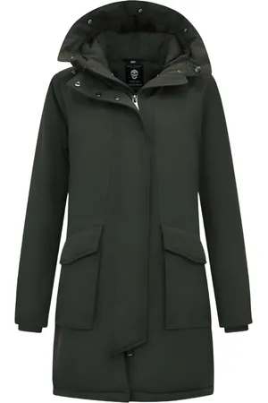 Matogla Lange Winterjas Dames met Capuchon - Gewatteerde Jassen - 2728 - Groene Jas Dames