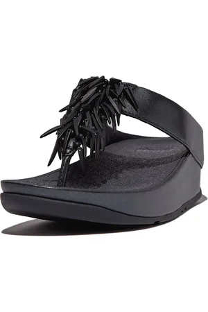 FitFlop Rumba Beaded Metallic Toe-Post Sandals