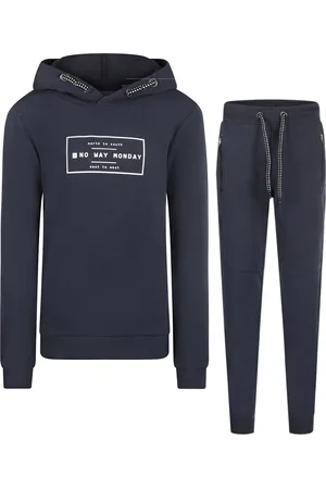 No Way Monday Kledingset - Jongens - 2 delig - Joggingrboek Navy - Sweater with hood ls Navy
