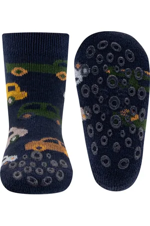 Ewers Antislipsok - Donkerblauw met Auto