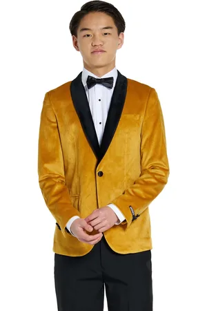 OppoSuits Deluxe Tiener Dinner Blazer - Gold - Jongens Blazer - Kerst, Bruiloften en Meer -