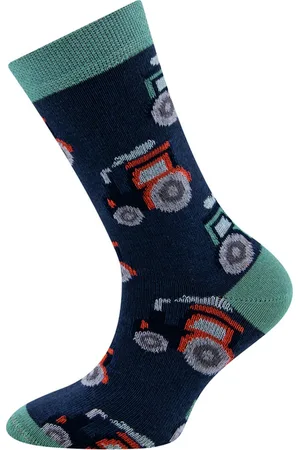 Ewers Kindersokken Jongens - Tractors/Trekkers - Donkerblauw & Groen & Oranje-19/22