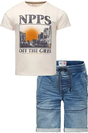 Noppies Kledingset - kledingset - 2delig Spijkershort Glasgow - Shirt Gifu Antique White