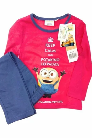 Minions 2-delige Pyjama-set - Model "Potakino Lo Patata" - & Paars/Blauw - 104 cm - 4 jaar