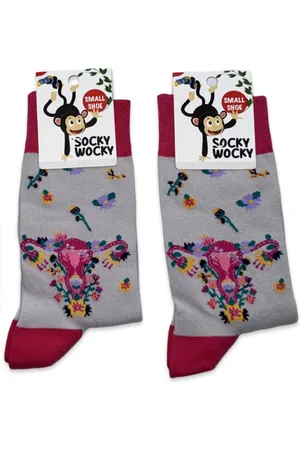 Merkloos BLOEMEN - 2 Pack - Grappige Sokken voor Mannen & Vrouwen - Klein Schoen (36-40) One Size Sokken - Humorvolle Huissokken - Verjaardagscadeau - Geschenk voor Heren, Dames, Vader, Moeder, Vriendin, Zus, Oma - Cadeau