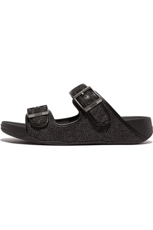 FitFlop Gogh Moc Mens Buckle Two-Tone Canvas Slides