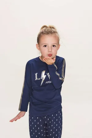 Charlie Choe Meisjes pyjama Love Me Navy