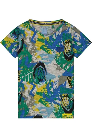 Quapi T-shirt Abdel emerald jungle - maat 134/140