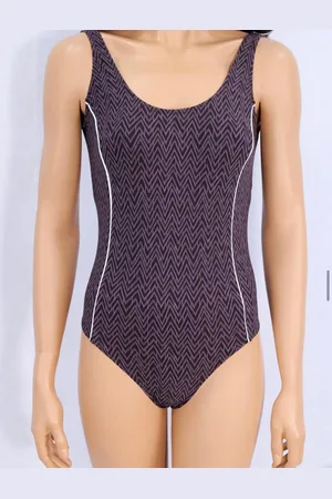 Merkloos Badpak- Casual aardetint Zwempak- Badkleding Strandkleding Zwemkleding Bikini Badmode 431- Paars lichtbruin