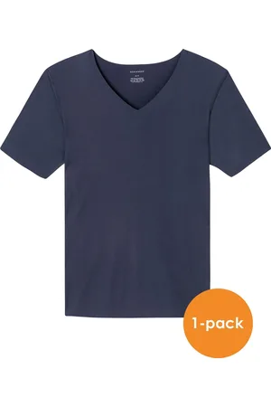 Schiesser Laser Cut T-shirt (1-pack) - naadloos met diepe V-hals - donkerblauw